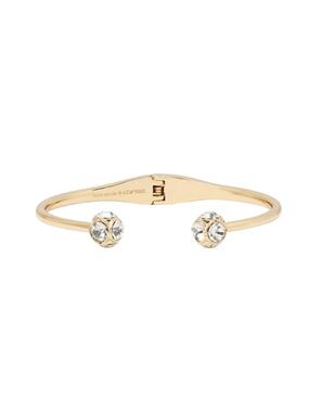 kate spade Lady Marmalade Gold Open Cuff Hinge Bracelet with Clear Crystal Ends